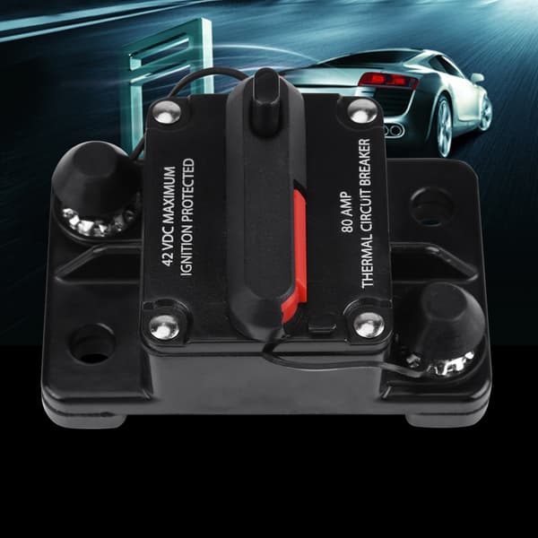 DC12V-42V Bilstereo Audio Inline Circuit Breaker Manuell Tilbakestilling (80A)
