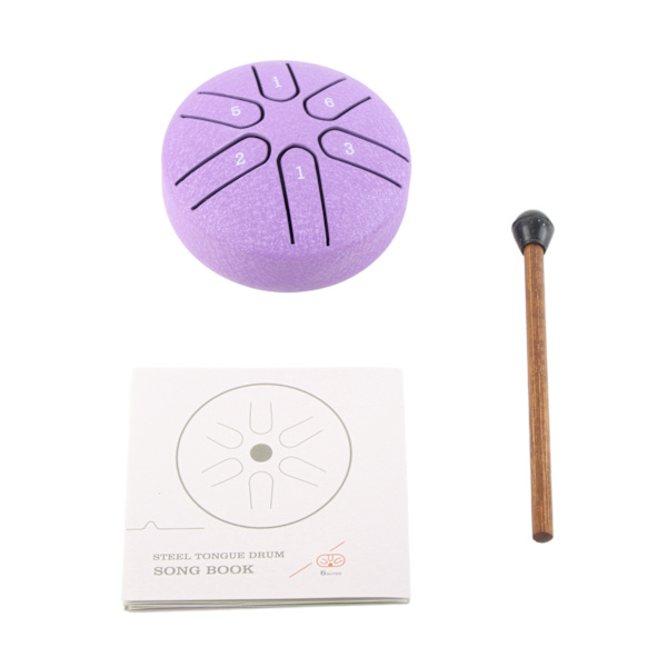 Professionel Mini 6 Note Handpan Drum - Lilla Percussion Instrument Purple