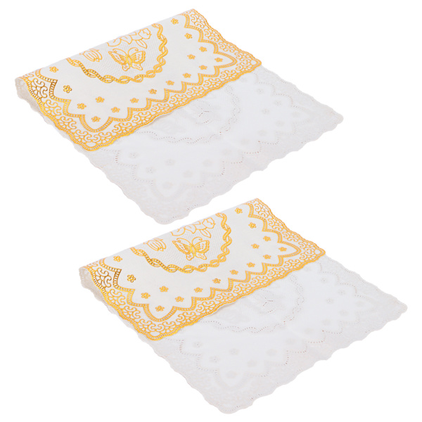 2 STK 30cmx45cm PVC Bordmåtte Guld Dækkeservietter Cup Coaster Pad Køkken BryllupsdekorationStyle 1