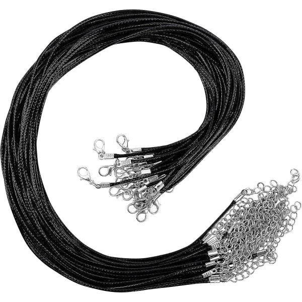Svart polyester halsbandssnöre - 25 st Bulk Pack för smyckestillverkning