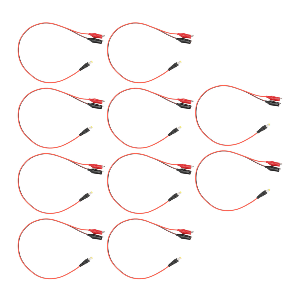 10 stk klips til likestrømadapterkabel Profesjonell full kobberkjerne stabil overføring DC til dobbel klipskontakt 19,7 tommer DC hann til klips