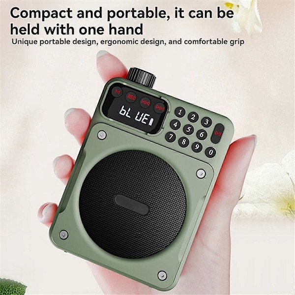 Mini Bærbar FM Radio Avtakbart Oppladbart Batteri Radioer Rød