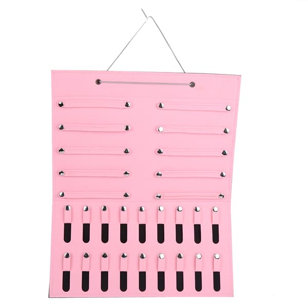 Filt Opbevaringspose til Børn til Ophængning Smykker Hårnål Tilbehør Organizer Pink