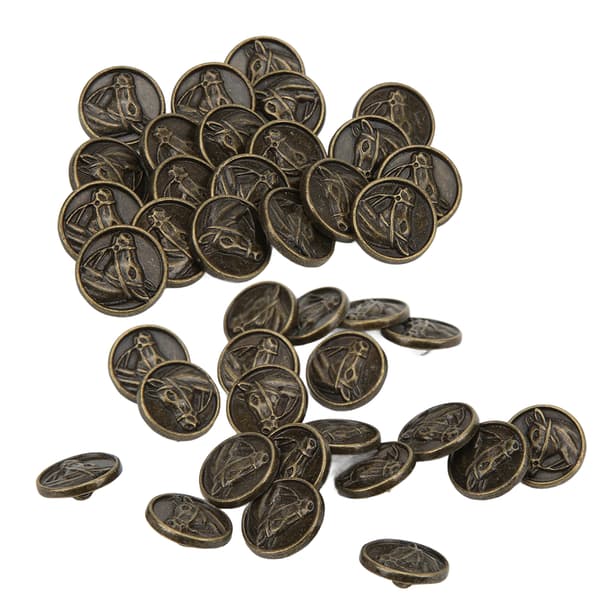Knapper DIY Antikk Bronse Rund Gravert Hestehode Sinklegering Knapp Dekorasjon