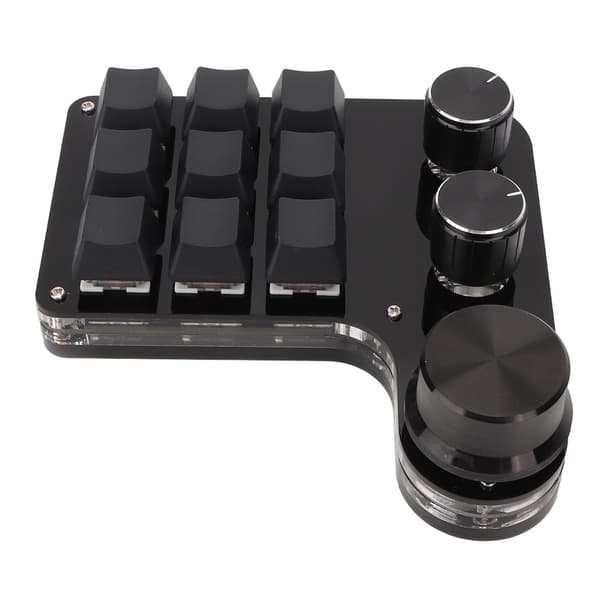Mini Keypad 9 Taster 3 Knapper RGB Baggrundsbelyst Blå Kontakt Plug and Play Programmerbart Keypad til Gaming Kontor Medier