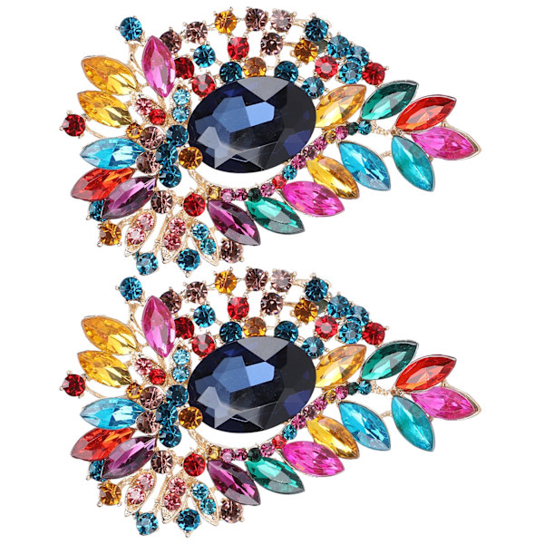 2 stk. Corsage Brosche Fashion Retro Exquisite Legering Nåle Applikation Beklædningstilbehør Farverig