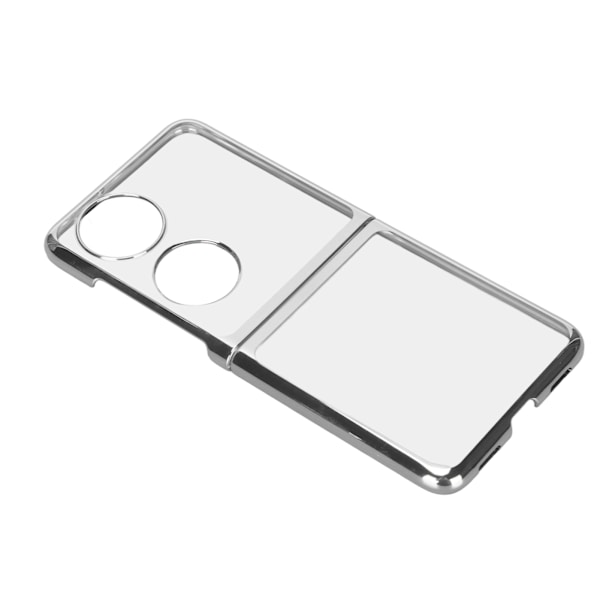 Taitettava matkapuhelimen suojakotelo, galvanoitu PC-puhelimen kansi Huawei P50 Pocket -matkapuhelimelle, hopea