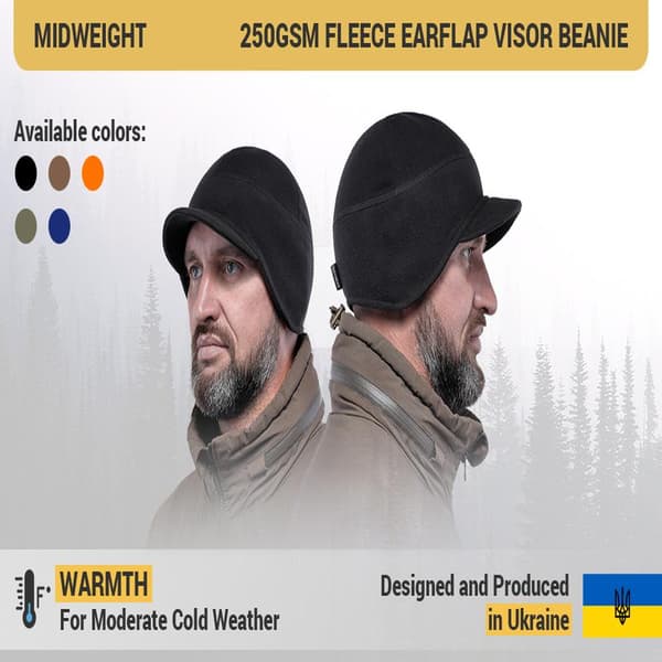 Vinterhue med skygge - Herre Dame - Øreklap Skull Cap Hat