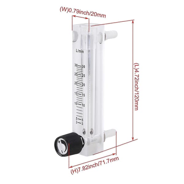 Lzq-7 Oxygen Flowmeter 3-30lpm Flowmåler med Ventil til Oxygen Luft Gas