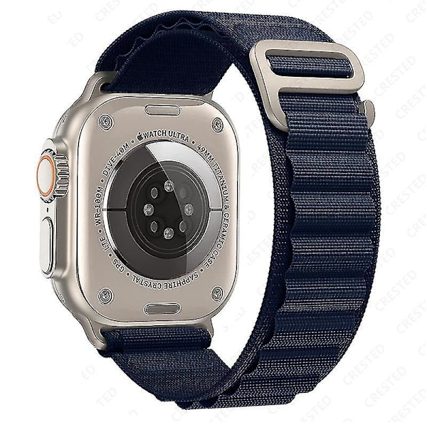 Alpine Loop Nylon Armbånd til Apple Watch Series 8/7/6/3/5 - Kompatibel klokkestropp 38mm 40mm 41mm midnattsblå