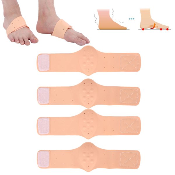 2 par Arch Pad självhäftande stöd Silikon innersula Elastisk platt fotvårdsmaterial Ljusare upp hudfärg