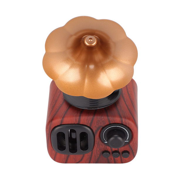 Retro Bluetooth-kaiutin Trumpet Flower Professional Strong Bass Portable Wood Style Stereo-kaiutin kotiinTumma puun väri