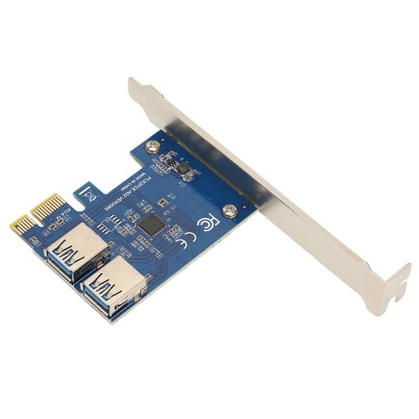 PCI E 1 till 2 Riser-kort Bra flexibilitet Hög stabilitet Pcie Splitter 1 till 2 PCIE Riser-kort för Bitcoin Ethereum Mining Blå kort