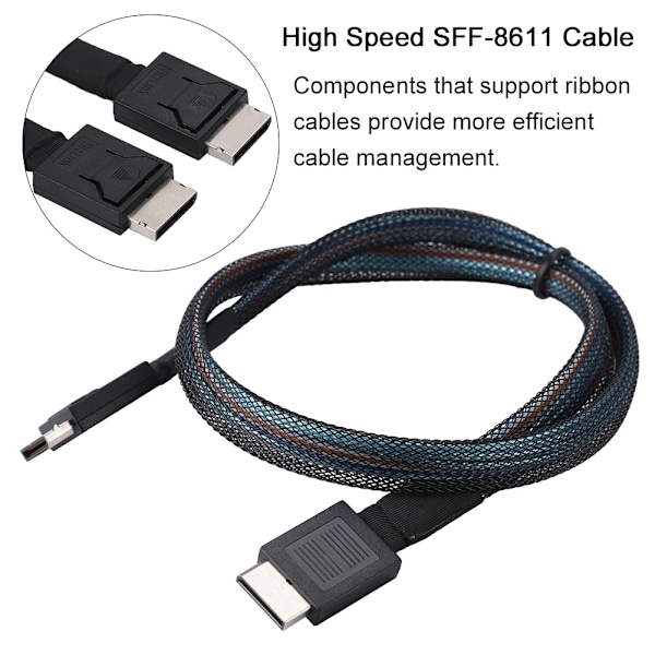 Cabledeconn SFF-8611 TIL SFF-8611 Server Højhastigheds HDD Datatransmissionskabel 0,5M