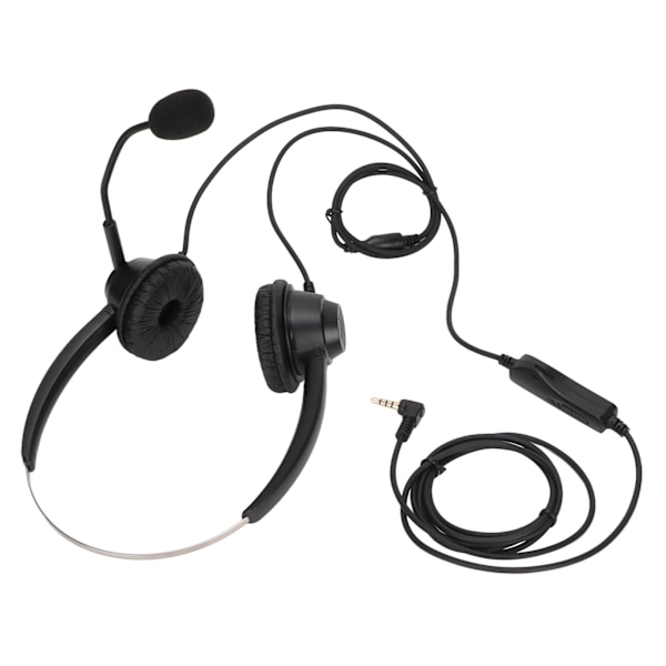 H360D‑3.5‑MV Binauralt kundeserviceheadset Sort Justerbart Telefonheadset til 3,5 mm hovedtelefonstik