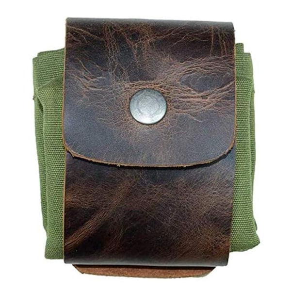 Läder och canvas Bushcraft väska Hopfällbar vaxad canvas foderpåse för vandring