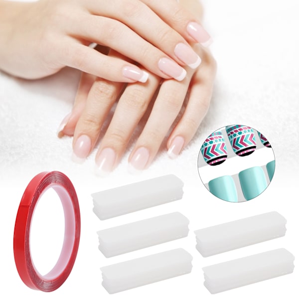 50 stk Nail Tip Display Stand Holder Akryl Nail Art Display Strip Board med selvklebende tape