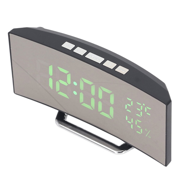 LED digital klocka 3 nivåer Ljusstyrka Snooze USB Batteridriven Elektronisk spegelväckarklocka med Temp Fuktighet Display Grönt ljus