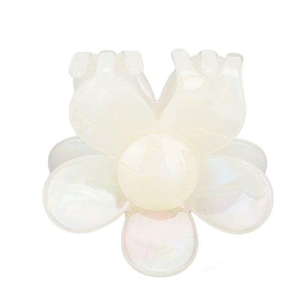 Blomform Hårklämma Acetat Plast Hårklo Clip Bakhuvud Huvudbonader för kvinnor Flickor Krämvitt