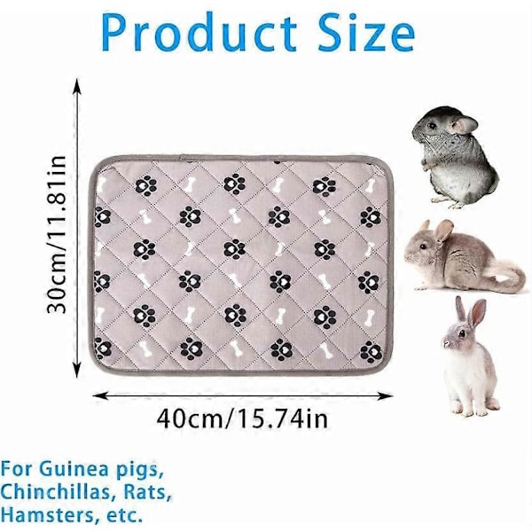 Kjølematte for kanin, hamster, marsvin, sovematte for små kjæledyr, valp, kanin, hamster, katt 40*30cm/15.7*11.8in