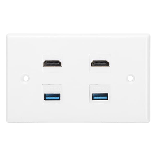 2 HDMI hona till hona spänne 2USB spänne väggplatta panel för hem hotell