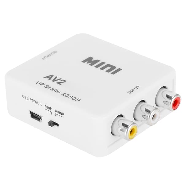AV til HDMI High Definition Converter Transverter RCA til HDMI AV2HDMI Hvid