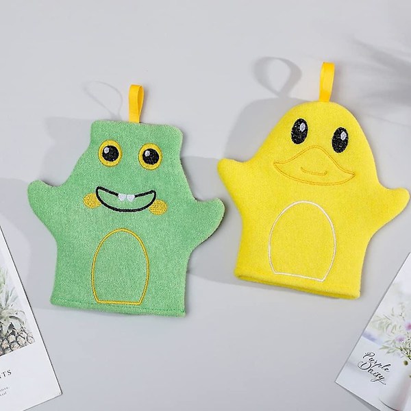 Søde Baby Vaskehandsker til Bad, Baby Badehandsker, 2 Stykker Vaskeklude Børne Brusehandsker til Bad og Baby Shower
