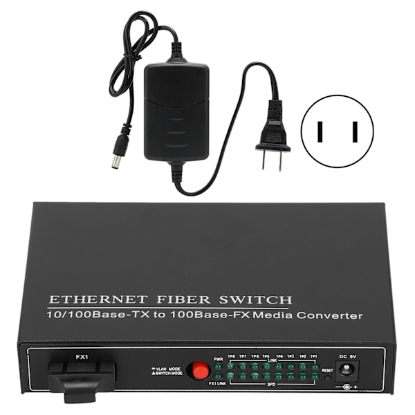 Ethernet Fiber Switch TBC‑MC3418ED20 Plug Play Stabil Robust Aluminiumlegering Computer Netværk Switches 100‑240VUS Stik