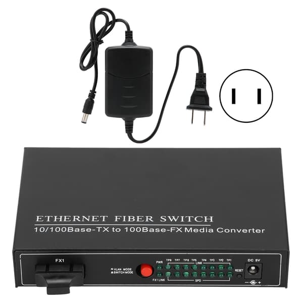 Ethernet Fiber Switch TBC‑MC3418ED20 Plug Play Stabil Robust Aluminiumlegering Computer Netværksswitche 100‑240VUS Stik