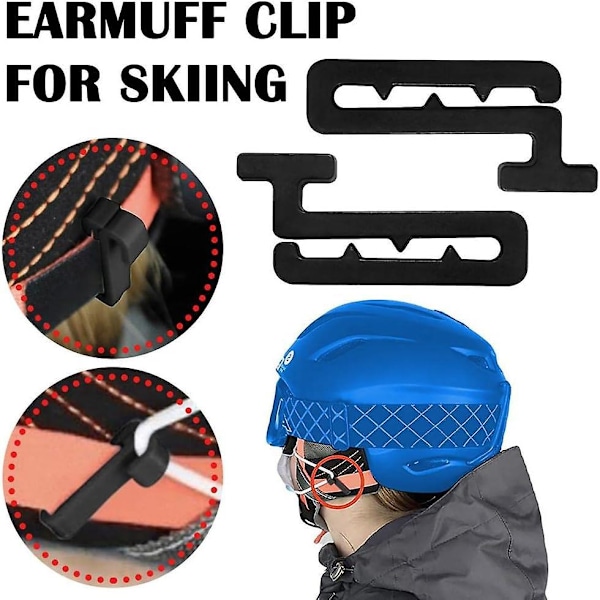 Skidhjälm maskkrok, bakre öronskydd, hjälmklämma, skidhjälmklämma - 4 ST