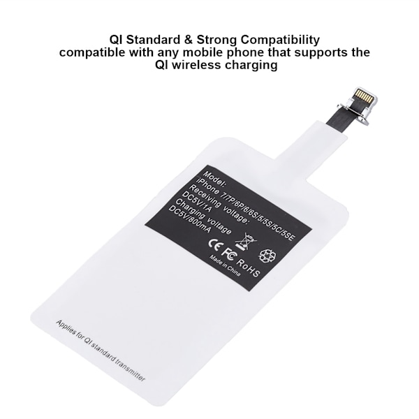 Qi trådløs opladeradapter opladningsmodtagermodul til iOS mobiltelefon
