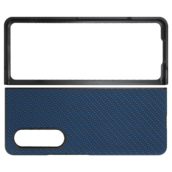 Telefon Cover Foldbar Mobiltelefon Beskyttende Etui Fuld Beskyttelse til Galaxy Z Fold 3 Carbon Fiber TeksturBlå