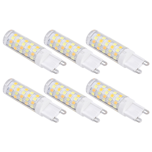 10 stk. G9 220V LED-pære, dæmpbar keramisk LED-pære, erstatter halogenpære til lysekrone G9 7W 64LED