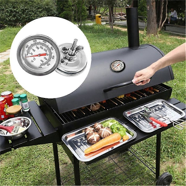 1/2 st Rostfritt Stål Barbecue Bbq Rök Grill Termometer Temperaturmätare 50-400 Grader Celsius -GSL 2st