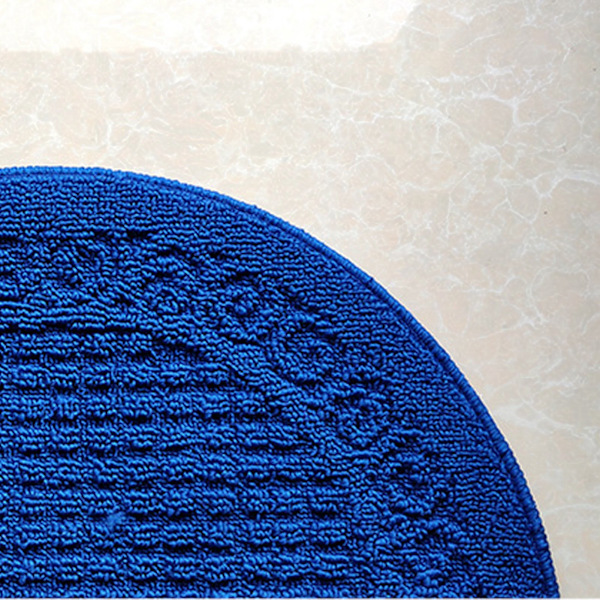 Halvcirkel dörrmatta Halvcirkel golvmatta Dammfälla Polyesterfiber Stark absorption Halkskydd för utomhus inomhus Blå 48x78cm / 18.9x30.7in