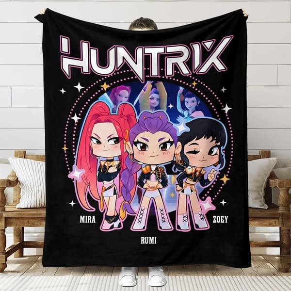 Huntrix K-Pop Trykt Teppe | Flanellteppe for Sofa og Seng (Anime Tema)]SNT054]70+100cm SNT054 70+100cm