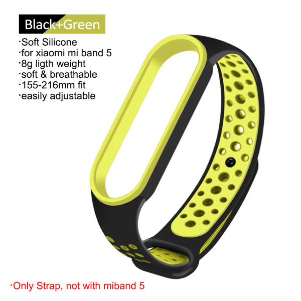 Silikonarmbandsersättning för Xiaomi Mi Band 5 Justerbart armband för Xiaomi Mi Band 5 NFC