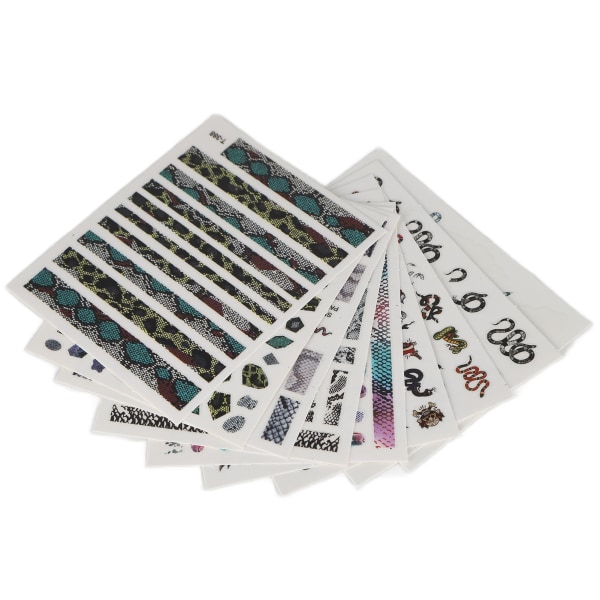 9 ark Snake Nail Art Stickers Selvklæbende DIY Manicure dekoration Negle Art Accessories