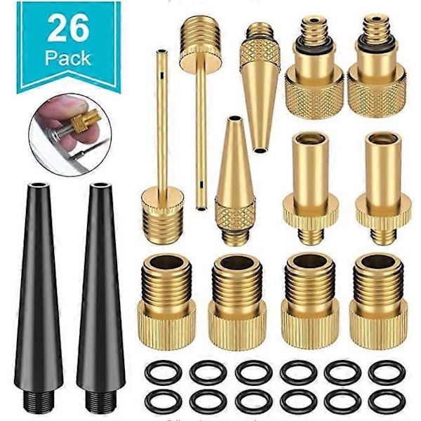 Kompressor Cykelpumpadapter Ventiladapter Set av Ren Koppar Cykelventil Bilventil Adapter Inget Luftläckage, Ingen Missfärgning DV AV SV Ventil