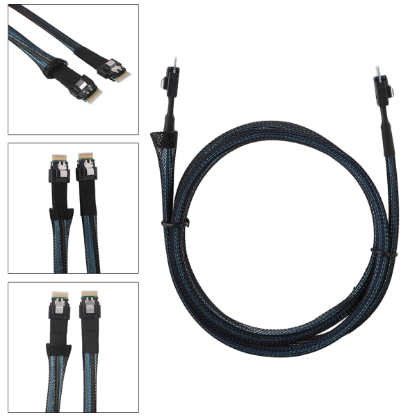 Cabledeconn Slim SAS 38pin SFF-8654 till SFF-8654 Server HDD Dataöverföringskabel 1M