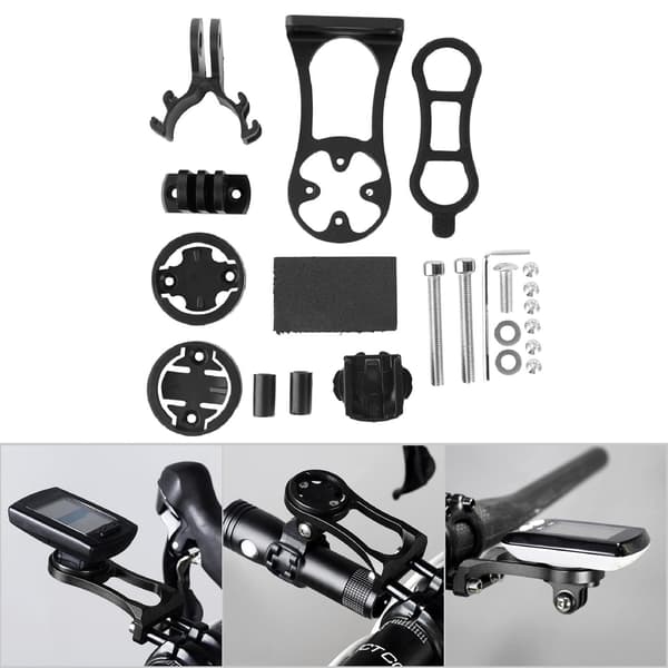 Holdbar metal cykelcomputerholder GPS-beslag til Garmin Bryton Sort