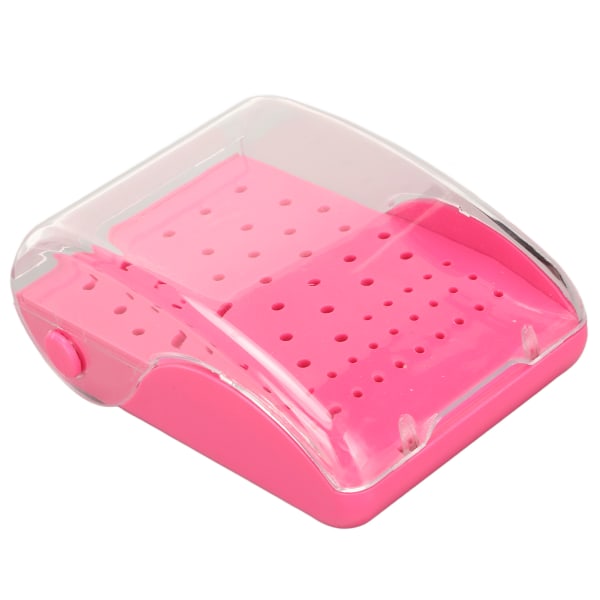 Dental Bur Autoklaverbar Case Organizer Rektangel 60 huller Bur Rengøringsholder Box til Dental Hospital Pink