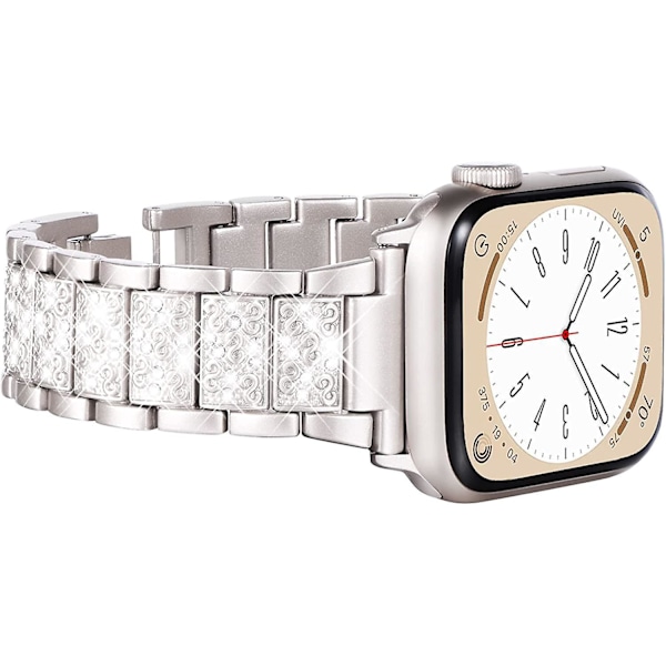 Bling Diamond Rhinestone-rem för Apple Watch - Kompatibel med Apple Watch 41mm/40mm/38mm - Dammodeband för iWatch Series 8/7/6/5/4/3/2/1