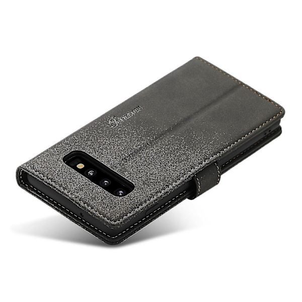 Samsung Galaxy S10+ Äkta Läderfodral Svart
