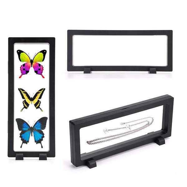 3D flydende displaystander med to baser til medaljon, antik mønt, skrivebordsdisplaystander