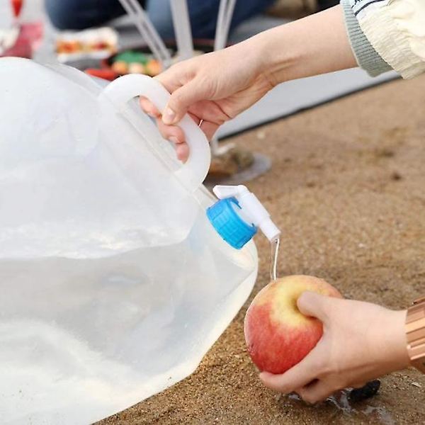 Bærbar 3,3 gallons vanntank med tapp - Perfekt for camping og utendørsaktiviteter (2 stk)