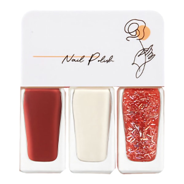 3-pack nagellackset på vattenbasis för kvinnor, lätt att ta bort, snabbtorkande nagellack för dejting, halloweenfest T03