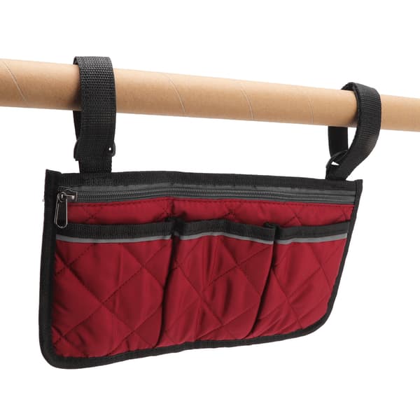 Rullestolveske Vanntett Polyester Multi Lomme Design Rullestol Sidelomme for Utendørs Mobil Stol Rød