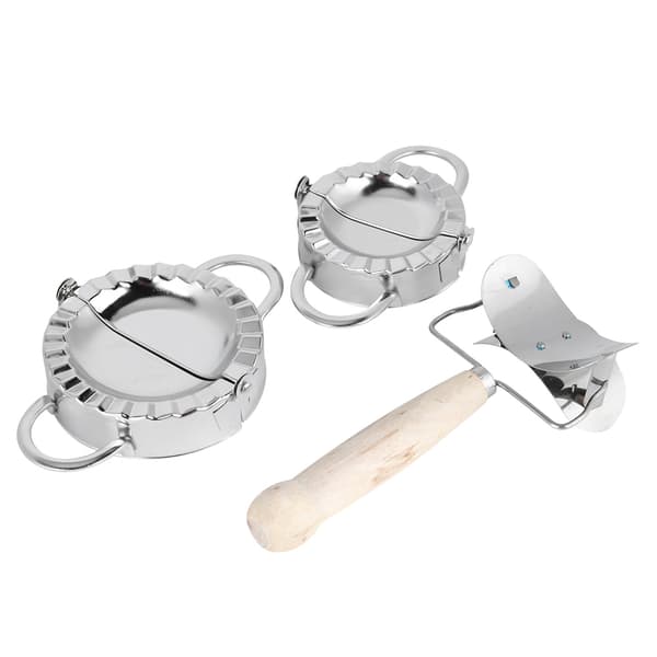 304 Rustfritt Stål Manuell Dumpling Maker Sett med Dumpling Wrapper Verktøy Kjøkkenutstyr