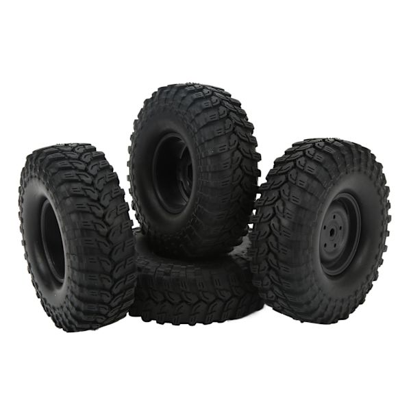 4 kpl 1,9 tuuman RC-renkaat, kumiset, kestävät, kulutusta kestävät RC-auton renkaat RC-ryömintäautoille maastoajoneuvoille, musta